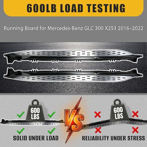 Running Boards for Mercedes-Benz GLC 300 X253 2016-2022 Aluminum Fixed Side Step Pedal Nerf Bar for Benz GLC 300 X253 2016 2017 2018 2019 2020 2021 2022 in Saudi Arabia