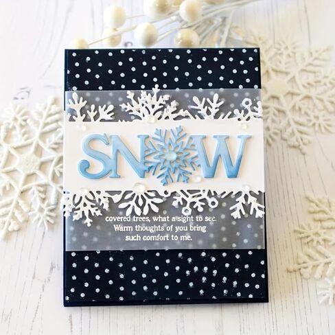 Christmas Metal Die Cuts,Words Snow Snowflake Background Festival Metal Cutting Dies Cut Stencils for DIY Photo Decorative Embossing Paper Dies for Scrapbooking Card Making in Kuwait