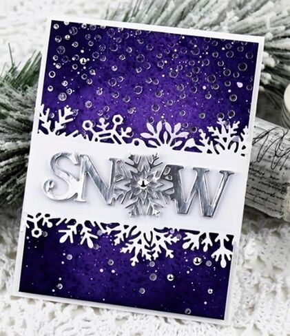 Christmas Metal Die Cuts,Words Snow Snowflake Background Festival Metal Cutting Dies Cut Stencils for DIY Photo Decorative Embossing Paper Dies for Scrapbooking Card Making in Kuwait