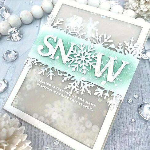 Christmas Metal Die Cuts,Words Snow Snowflake Background Festival Metal Cutting Dies Cut Stencils for DIY Photo Decorative Embossing Paper Dies for Scrapbooking Card Making in Kuwait