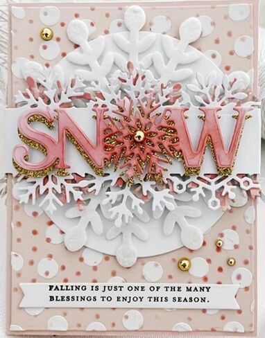 Christmas Metal Die Cuts,Words Snow Snowflake Background Festival Metal Cutting Dies Cut Stencils for DIY Photo Decorative Embossing Paper Dies for Scrapbooking Card Making in Kuwait