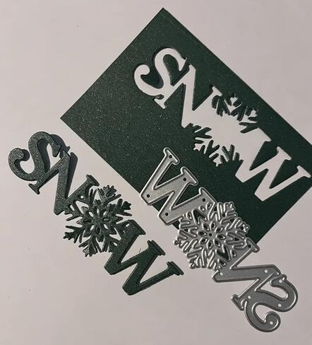 Christmas Metal Die Cuts,Words Snow Snowflake Background Festival Metal Cutting Dies Cut Stencils for DIY Photo Decorative Embossing Paper Dies for Scrapbooking Card Making in Kuwait
