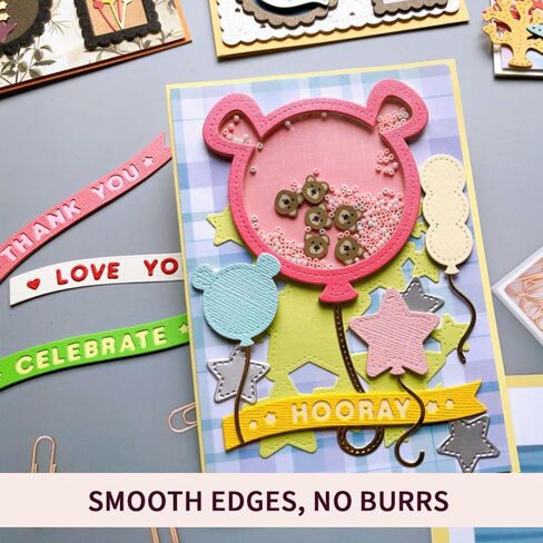 Scrapbooking Metal Die Cuts, Banner Metal Cutting Dies for Card Making Cake Topper Scrapbook Bullet Journal Supplies Paper Craft Punch Template Gift Wraping Daily Planner DIY Album Decor in Saudi Arabia