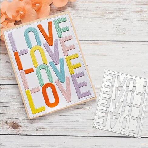 Valentine's Day Love Frame Metal Die Cuts,Happy Valentine's Day Love Square Frame Cutting Dies Cut Stencils for DIY Invitation Card Scrapbooking Album Decorative Embossing Paper Dies Card Making in Kuwait
