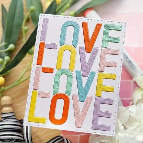 Valentine's Day Love Frame Metal Die Cuts,Happy Valentine's Day Love Square Frame Cutting Dies Cut Stencils for DIY Invitation Card Scrapbooking Album Decorative Embossing Paper Dies Card Making in Kuwait