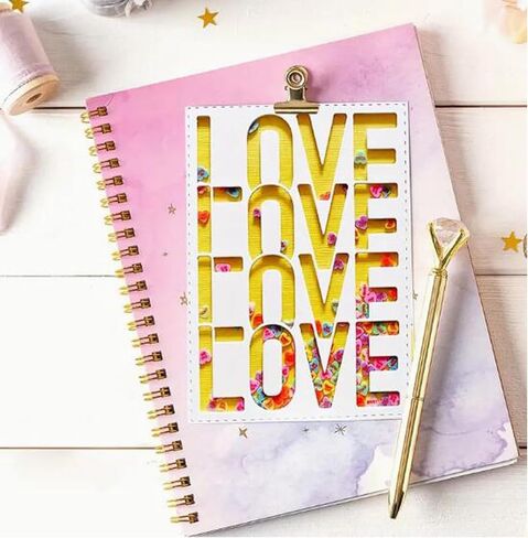 Valentine's Day Love Frame Metal Die Cuts,Happy Valentine's Day Love Square Frame Cutting Dies Cut Stencils for DIY Invitation Card Scrapbooking Album Decorative Embossing Paper Dies Card Making in Kuwait