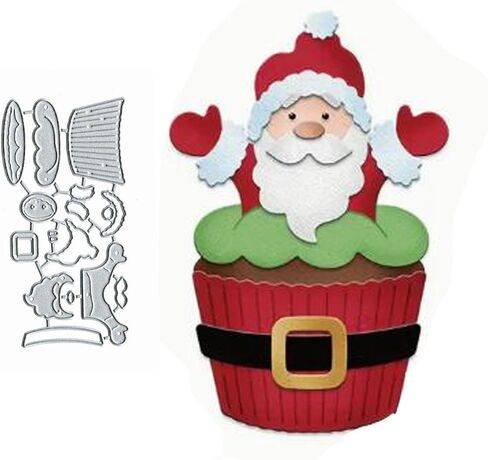 Christmas Cup Snata Metal Die Cuts,Merry Christmas Pine Snata Snowflake Cutting Dies Cut Stencils for DIY Invitation Card Scrapbooking Album Decorative Embossing Paper Dies Card Making in Kuwait