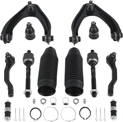 maXpeedingrods 12Pc Front Upper Control Arm Kit for Honda Civic 1996-2000, Suspension Kit with Lower Ball Joints Sway Bar Links Outer & Inner Tie Rods Boots in Kuwait