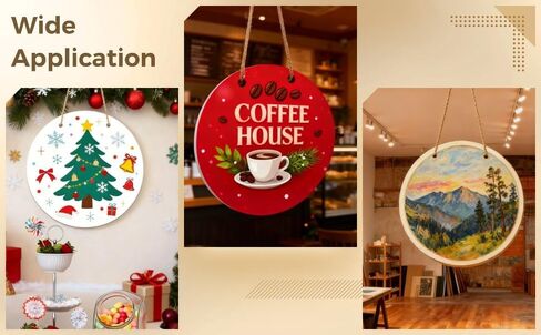 10 Pcs Sublimation Door Hanger Blanks, 12 Inch Sublimation Wood Blanks, Unfinished Blank Door Hanger Sign, DIY Door Hanger Decoration with Rope in Saudi Arabia