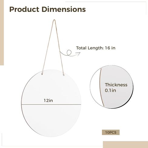 10 Pcs Sublimation Door Hanger Blanks, 12 Inch Sublimation Wood Blanks, Unfinished Blank Door Hanger Sign, DIY Door Hanger Decoration with Rope in Saudi Arabia