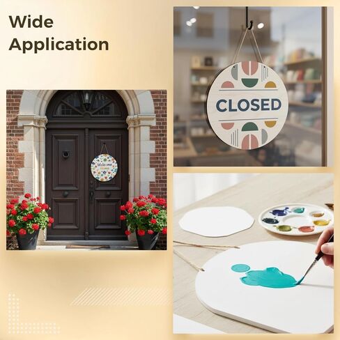 10 Pcs Sublimation Door Hanger Blanks, 12 Inch Sublimation Wood Blanks, Unfinished Blank Door Hanger Sign, DIY Door Hanger Decoration with Rope in Saudi Arabia
