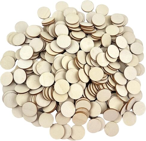 300pcs Unfinished Wood Slices Circle Round Discs Natural Wood Cutout Ornaments for Crafts DIY Art Supplies in Saudi Arabia