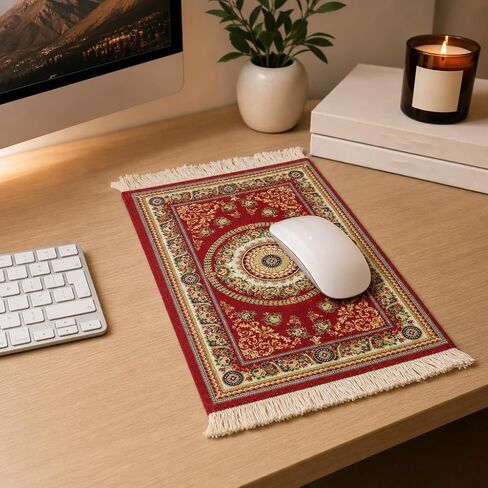 Mouse Pads Desktop Decoration Office Carpet Mouse Pads Woven Retro Style with Fring Laptop Computer Tablet Mat(06) in Kuwait