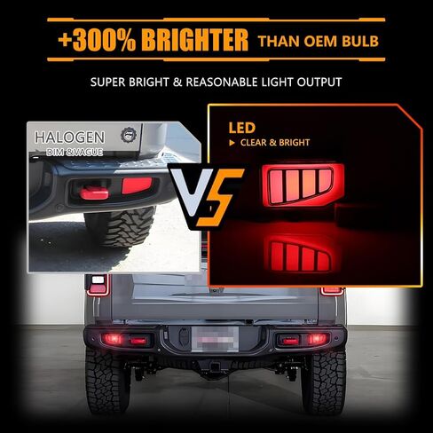 Dynamic Rear Fog Bumper Reflector Brake Tail Lights for 2020-2023 Gladiator in Saudi Arabia