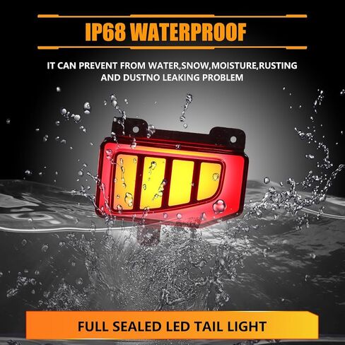 Dynamic Rear Fog Bumper Reflector Brake Tail Lights for 2020-2023 Gladiator in Saudi Arabia