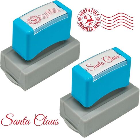 2 Pack North Pole Stamp,Christmas Self-Inking Stamp,Santa Stamp for Card Making,Christmas Gift,and Holiday Mail Envelope Supplies in Saudi Arabia