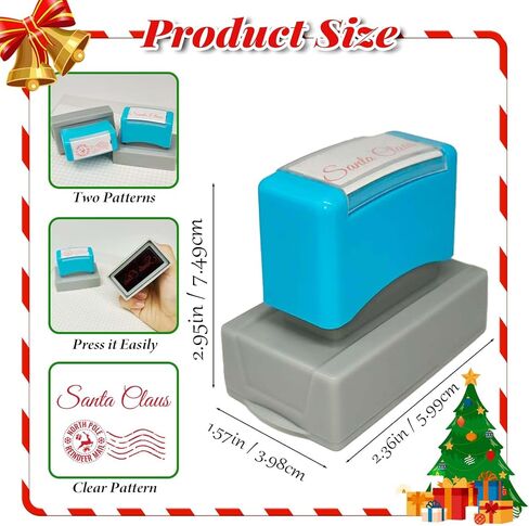 2 Pack North Pole Stamp,Christmas Self-Inking Stamp,Santa Stamp for Card Making,Christmas Gift,and Holiday Mail Envelope Supplies in Saudi Arabia