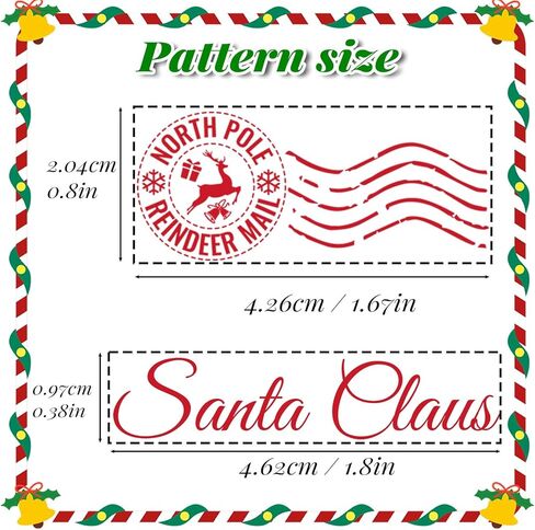 2 Pack North Pole Stamp,Christmas Self-Inking Stamp,Santa Stamp for Card Making,Christmas Gift,and Holiday Mail Envelope Supplies in Saudi Arabia
