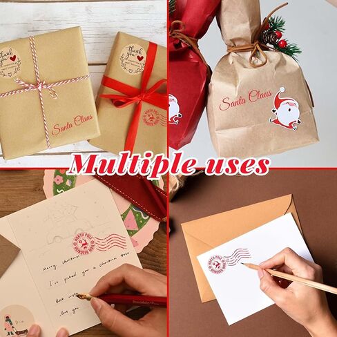 2 Pack North Pole Stamp,Christmas Self-Inking Stamp,Santa Stamp for Card Making,Christmas Gift,and Holiday Mail Envelope Supplies in Saudi Arabia