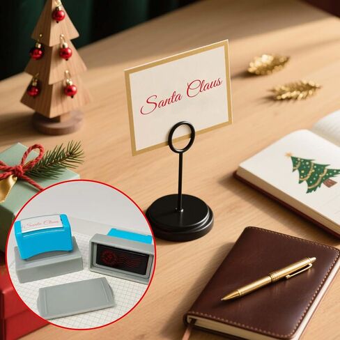 2 Pack North Pole Stamp,Christmas Self-Inking Stamp,Santa Stamp for Card Making,Christmas Gift,and Holiday Mail Envelope Supplies in Saudi Arabia
