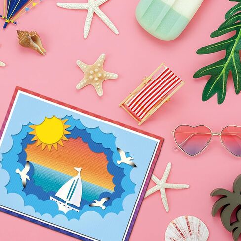 GLOBLELAND Layered Sky Cutting Dies Clouds Sun Metal Die Cuts Moon Forest Tunnel Cutting Embossing Templates for Scrapbooking Crafts Paper Cards Making in Kuwait