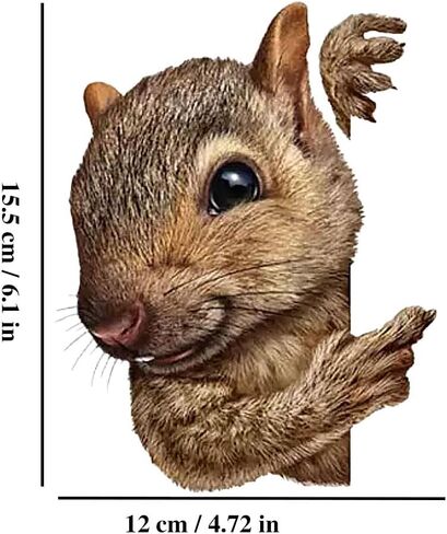 Decorative 3D Squirrel Stickers 2-Piece Set Waterproof Car Window Bumper Laptop Body Decoration Stickers#A-051 in Kuwait