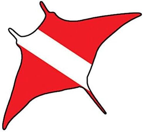 Manaray Dive Flag Sticker Decal Self Adhesive Vinyl Scuba Shaped Truck Car Decal Vinyl Bumper Sticker Sticks to Any Surface 5" in Kuwait