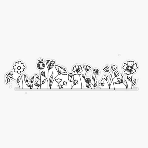 Flower Strip Sticker Vinyl Waterproof Sticker Decal Car Laptop Wall Window Bumper Sticker 5" in Kuwait