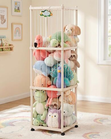 Stuffed Animal Storage Organizer for Kids Room, Freestanding Toy Storage Rack with Large Capacity, ABS Material, Easy Assembly- Space-Saving Plush Toy Holder for Nursery & Playroom in Saudi Arabia