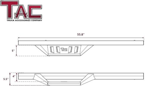 TAC Sidewinder Running Boards Fit 2019-2026 Silverado/Sierra 1500 Regular Cab| 2020-2026 Silverado/Sierra 2500/3500 Regular Cab 4" Drop Side Step Nerf Bar Rocker Slider Pickup Truck Accessories 2pcs in Kuwait