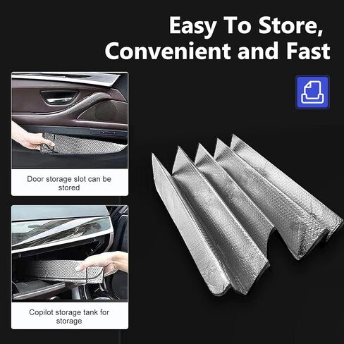 Car Windshield Sun Shade, 55.12" x 27.56" Double Bubble Front Window SunShade, Foldable Windshield Sun Visor for Keeping Vehicle Cool, Universal for Cars Trucks SUVS (Silver) in Kuwait