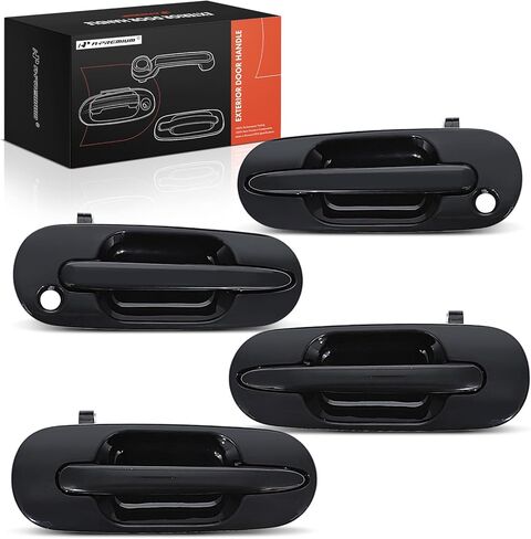 A-Premium Outside Exterior Door Handles Compatible with Honda CR-V CRV 1997 1998 1999 2000 2001, Smooth Black, 4-PC Set, Front & Rear Driver and Passenger Side in Kuwait