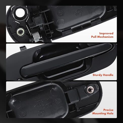 A-Premium Outside Exterior Door Handles Compatible with Honda CR-V CRV 1997 1998 1999 2000 2001, Smooth Black, 4-PC Set, Front & Rear Driver and Passenger Side in Kuwait
