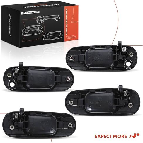 A-Premium Outside Exterior Door Handles Compatible with Honda CR-V CRV 1997 1998 1999 2000 2001, Smooth Black, 4-PC Set, Front & Rear Driver and Passenger Side in Kuwait
