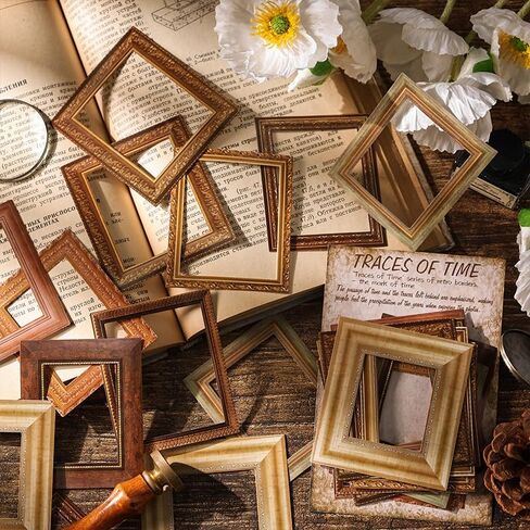 120PCS Vintage Frame Decorative Stickers with 40 Styles – Ideal for Bullet Journals, Scrapbooking, Planners, Wedding Albums, Junk Journals & Crafts in Saudi Arabia