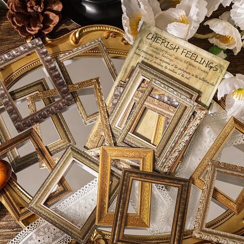 120PCS Vintage Frame Decorative Stickers with 40 Styles – Ideal for Bullet Journals, Scrapbooking, Planners, Wedding Albums, Junk Journals & Crafts in Saudi Arabia
