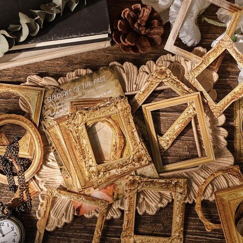 120PCS Vintage Frame Decorative Stickers with 40 Styles – Ideal for Bullet Journals, Scrapbooking, Planners, Wedding Albums, Junk Journals & Crafts in Saudi Arabia