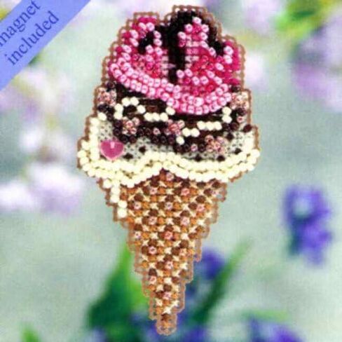 Triple Scoop Beaded Counted Cross Stitch Ornament Kit Mill Hill 2011 Spring Bouquet MH18-1106 in Kuwait