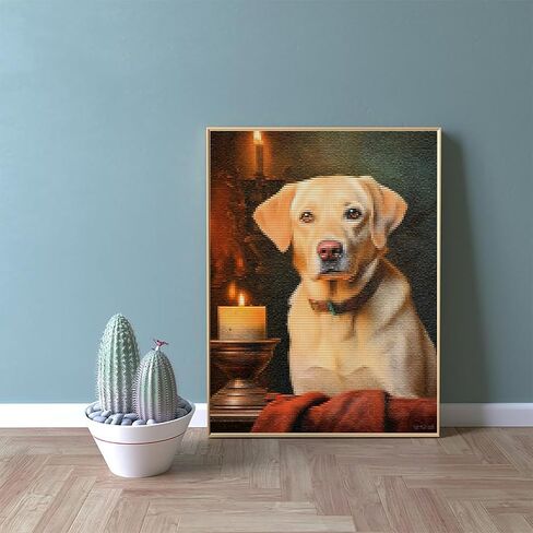 MIJVFNB Cross-Stitch Stamped Kits, Labrador Retriever Dog, Cross Kits for Adults, Easy Counted Cross Kits for Beginners, 12x16inch in Kuwait