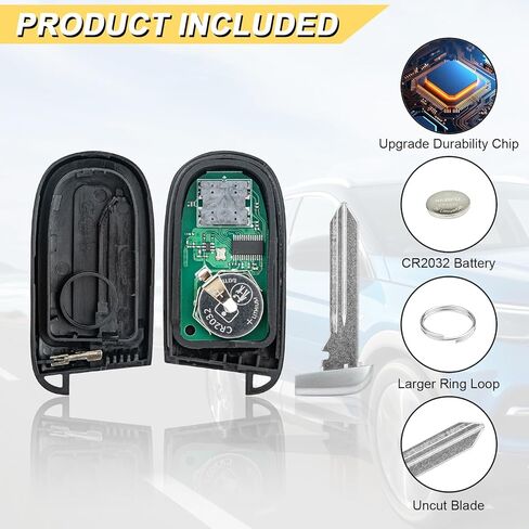 Vurkcy Key Fob Replacement for 2014-2023 Jeep Cherokee Car Keyless Entry Remote Control, GQ4-54T GQ454T, 5 Buttons in Kuwait