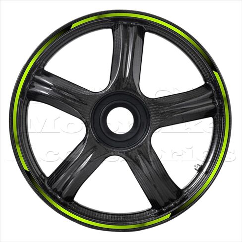 Motorcycle Reflective Rim Tapes Sticker Stripe 17 inch Wheel Decal Stickers Compatible with Kawasaki Ninja 250 300 400 500 650 1000 ZX6R 636 ZX9R ZX-10R (Willow Green) in Saudi Arabia