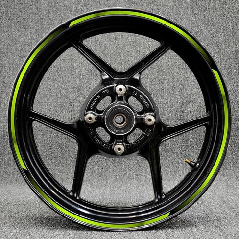Motorcycle Reflective Rim Tapes Sticker Stripe 17 inch Wheel Decal Stickers Compatible with Kawasaki Ninja 250 300 400 500 650 1000 ZX6R 636 ZX9R ZX-10R (Willow Green) in Saudi Arabia