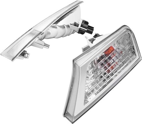 HECASA Turn Signal Corner Light Compatible with 2008-2012 Jeep Liberty Front Front Bumper Signal Lamp w/Bulbs Pair Clear Lens Chrome Housing Driver & Passenger Side Replacement for CH2520145 CH2521145 in Kuwait