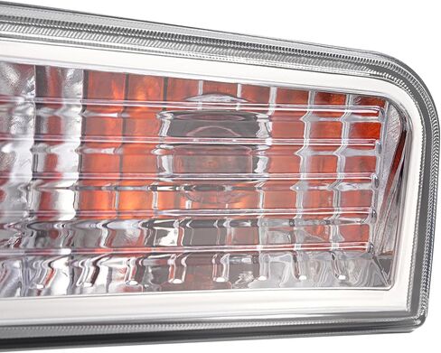 HECASA Turn Signal Corner Light Compatible with 2008-2012 Jeep Liberty Front Front Bumper Signal Lamp w/Bulbs Pair Clear Lens Chrome Housing Driver & Passenger Side Replacement for CH2520145 CH2521145 in Kuwait