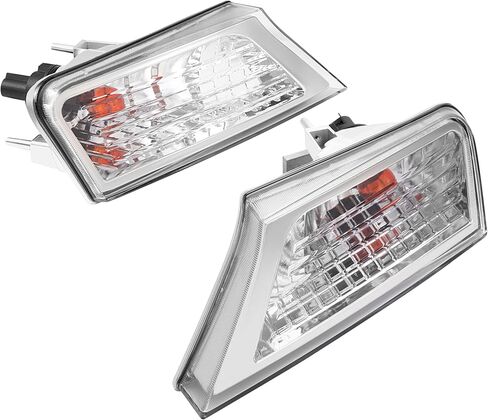 HECASA Turn Signal Corner Light Compatible with 2008-2012 Jeep Liberty Front Front Bumper Signal Lamp w/Bulbs Pair Clear Lens Chrome Housing Driver & Passenger Side Replacement for CH2520145 CH2521145 in Kuwait