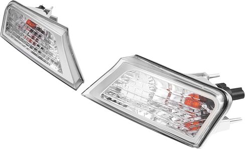 HECASA Turn Signal Corner Light Compatible with 2008-2012 Jeep Liberty Front Front Bumper Signal Lamp w/Bulbs Pair Clear Lens Chrome Housing Driver & Passenger Side Replacement for CH2520145 CH2521145 in Kuwait