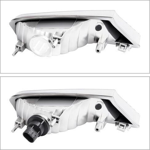 HECASA Turn Signal Corner Light Compatible with 2008-2012 Jeep Liberty Front Front Bumper Signal Lamp w/Bulbs Pair Clear Lens Chrome Housing Driver & Passenger Side Replacement for CH2520145 CH2521145 in Kuwait