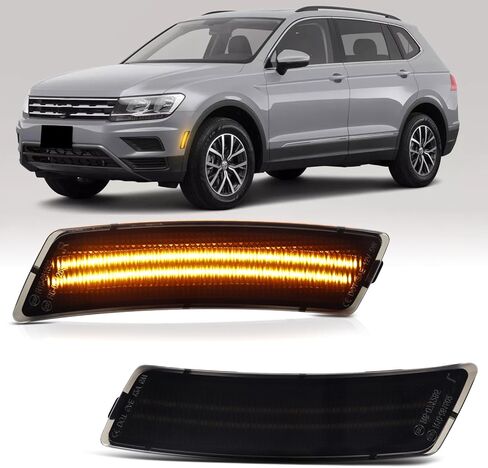LED Side Marker Lights for 2018-2024 VW Volkswagen Tiguan & 2012-2019 VW Volkswagen Beetle Dual-Row White Front Fender Markers Lamps with Smoked Lens, 2PCS in Saudi Arabia