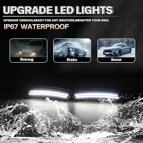 LED Side Marker Lights for 2018-2024 VW Volkswagen Tiguan & 2012-2019 VW Volkswagen Beetle Dual-Row White Front Fender Markers Lamps with Smoked Lens, 2PCS in Saudi Arabia