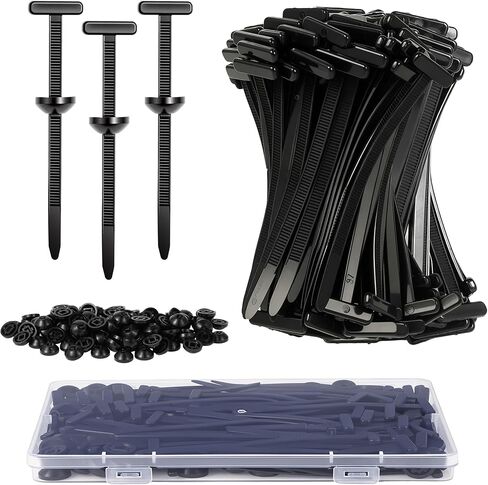 100 Pack Heavy Duty Nylon Universal Cable Tie Buckle with Storage Box - Self-Locking Bumper Clips Fasteners for Car Fender, Engine Cover, UV Resistant Automotive Clips for Car Repair in Kuwait
